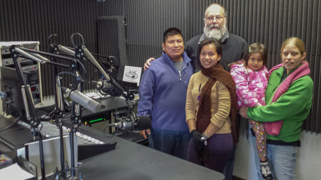 Wounan at KIYE 88.7 recording an interview for Calling All Warriors